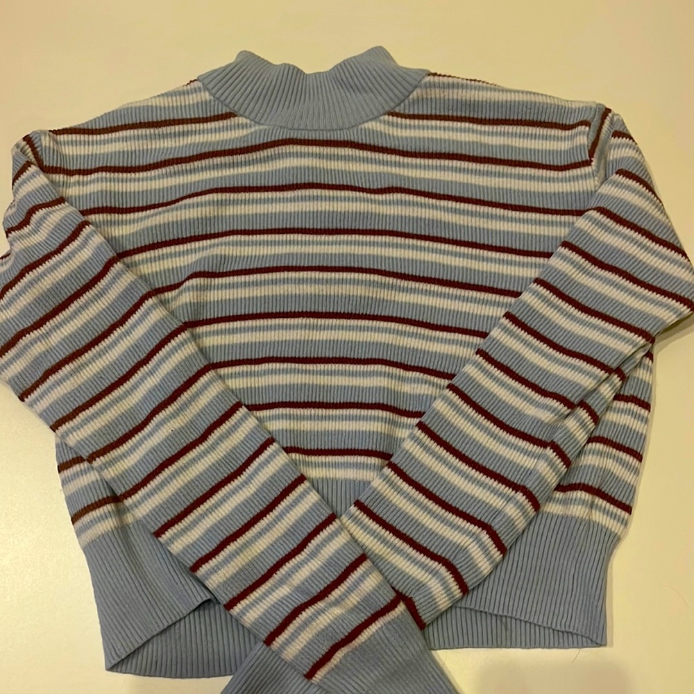 pac sun light blue striped sweater